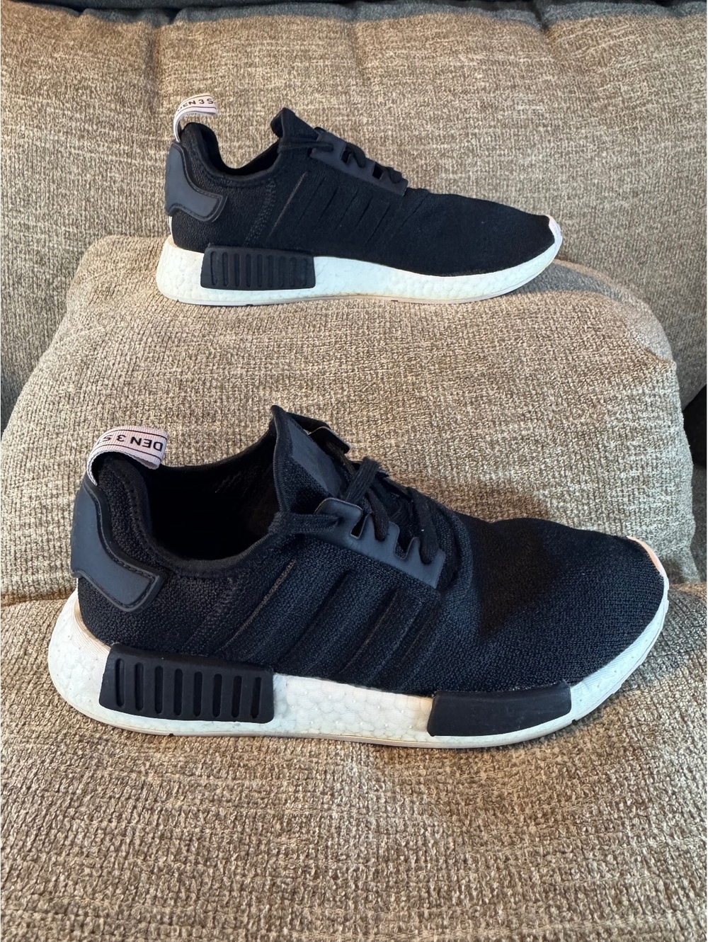 Adidas NMD_R1 Core Black White Boost Lifestyle Sneakers - Men's Size 9